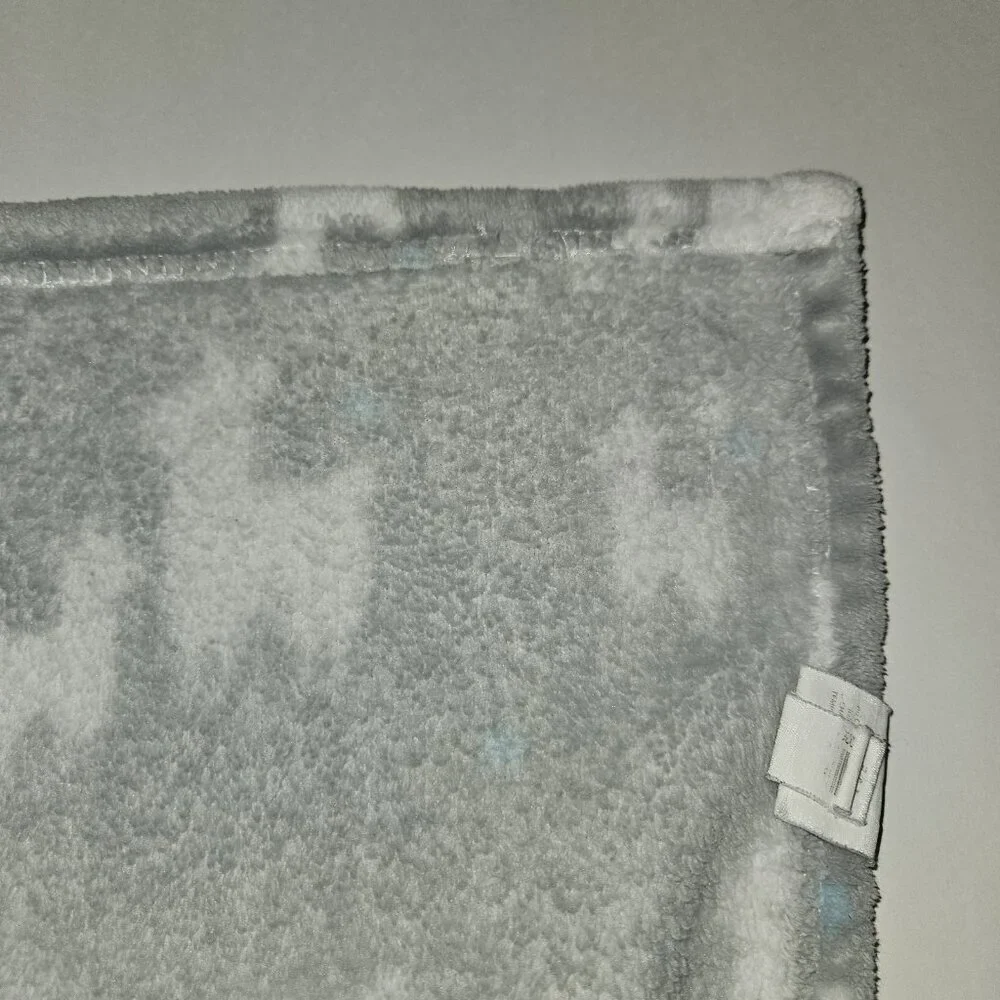Blankets & Beyond Llama Alpaca Fleece Baby Blanket Gray White 26x30